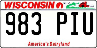 WI license plate 983PIU