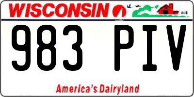 WI license plate 983PIV