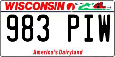 WI license plate 983PIW