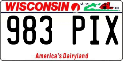 WI license plate 983PIX