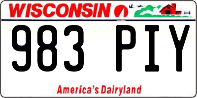 WI license plate 983PIY