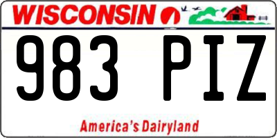 WI license plate 983PIZ