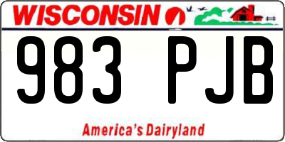 WI license plate 983PJB