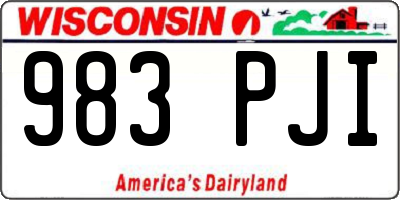 WI license plate 983PJI