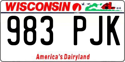 WI license plate 983PJK