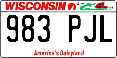 WI license plate 983PJL