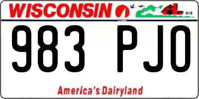 WI license plate 983PJO