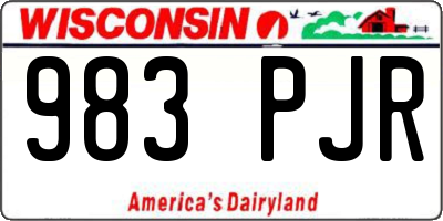 WI license plate 983PJR