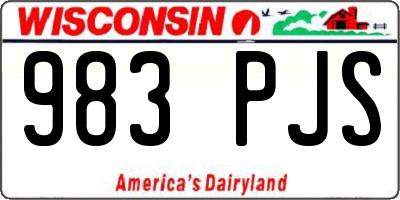 WI license plate 983PJS