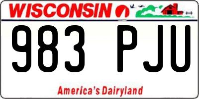 WI license plate 983PJU