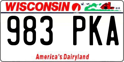 WI license plate 983PKA