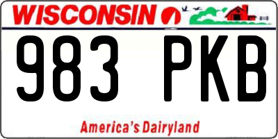 WI license plate 983PKB
