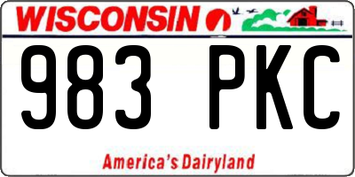 WI license plate 983PKC
