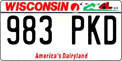 WI license plate 983PKD