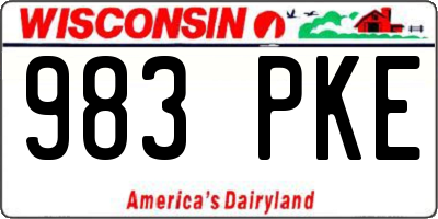 WI license plate 983PKE