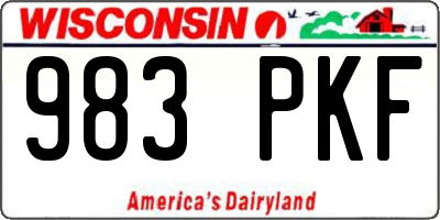 WI license plate 983PKF