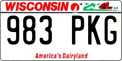 WI license plate 983PKG