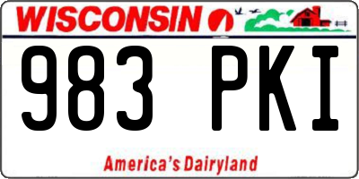 WI license plate 983PKI
