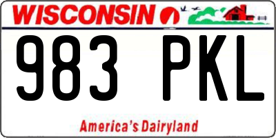 WI license plate 983PKL
