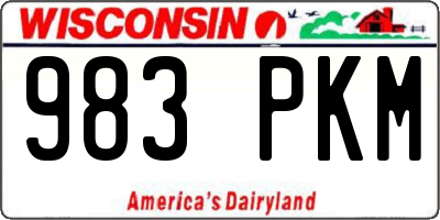 WI license plate 983PKM