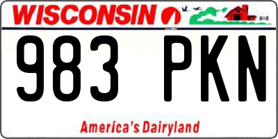 WI license plate 983PKN