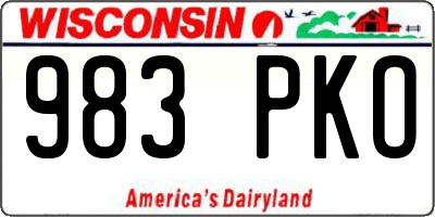 WI license plate 983PKO