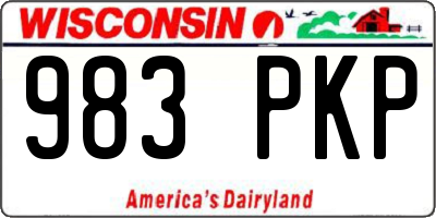 WI license plate 983PKP