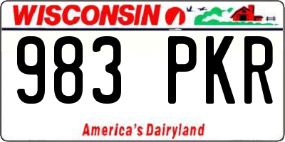 WI license plate 983PKR