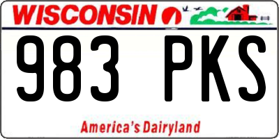 WI license plate 983PKS