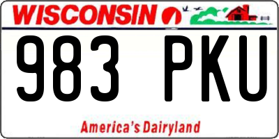 WI license plate 983PKU
