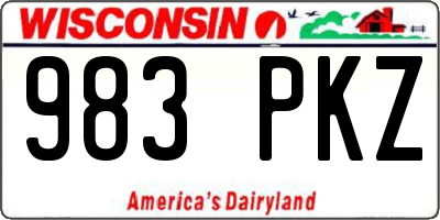 WI license plate 983PKZ