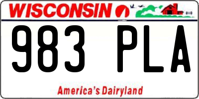 WI license plate 983PLA