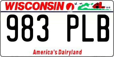 WI license plate 983PLB