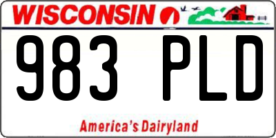 WI license plate 983PLD