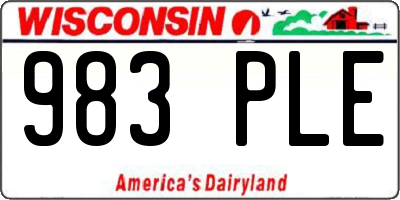 WI license plate 983PLE