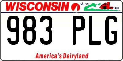 WI license plate 983PLG