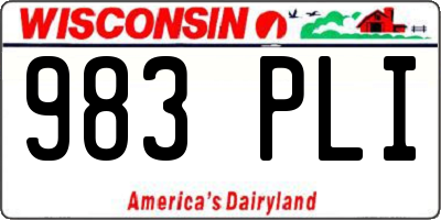 WI license plate 983PLI