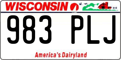 WI license plate 983PLJ