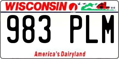 WI license plate 983PLM