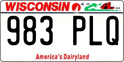 WI license plate 983PLQ