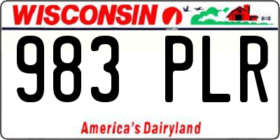 WI license plate 983PLR