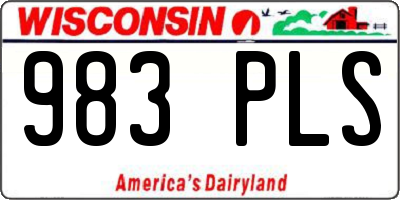 WI license plate 983PLS