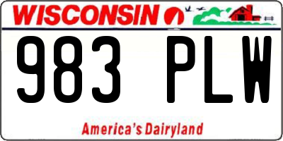 WI license plate 983PLW