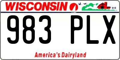 WI license plate 983PLX