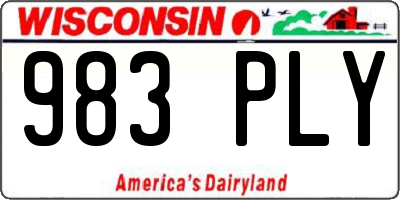 WI license plate 983PLY
