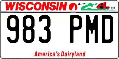 WI license plate 983PMD