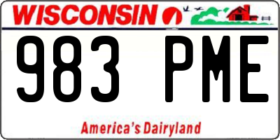 WI license plate 983PME