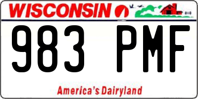 WI license plate 983PMF