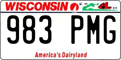 WI license plate 983PMG