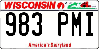 WI license plate 983PMI